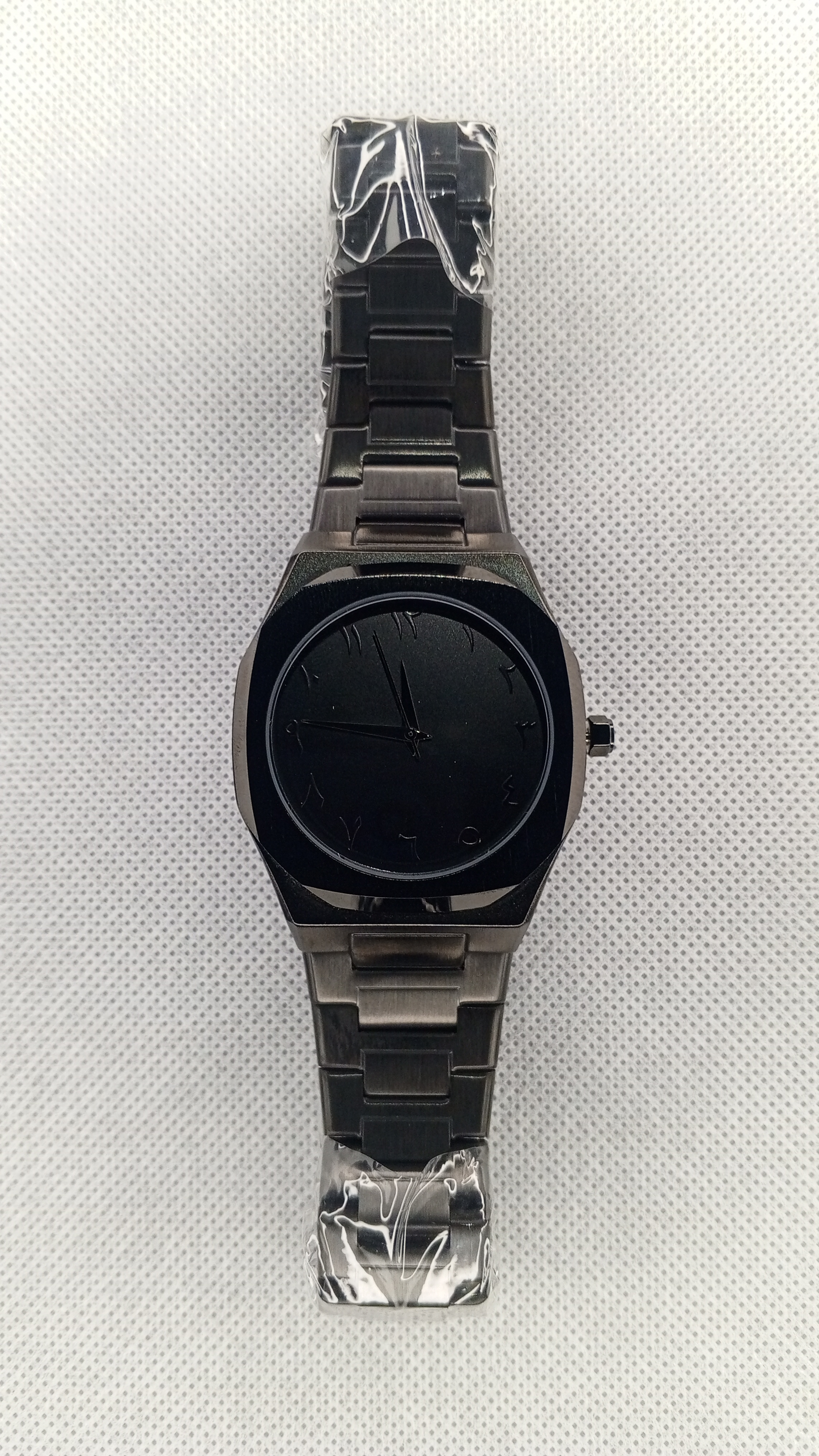 Luxury Black Arabic Aura Watch for Men – Stainless Steel Minimalist Wrist Watch