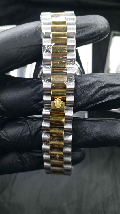 Luxury Rolex Two-Tone Diamond Bezel Watch – Gold Dial with Gold Accents